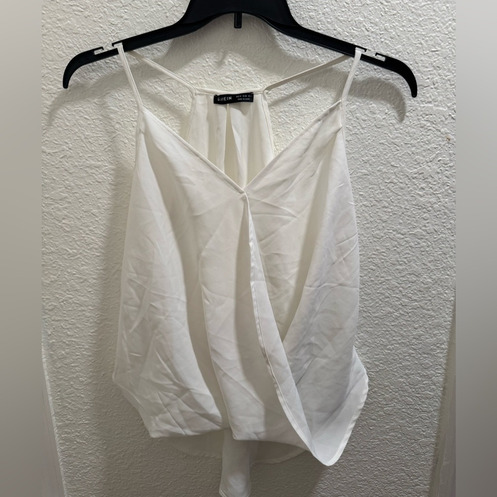 SHEIN White Wrap Camisole Blouse